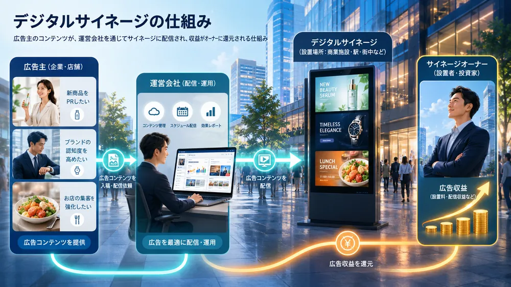 デジタルサイネージの仕組み