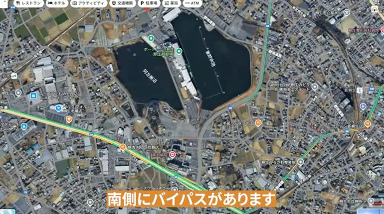 桐生バイパス 南側 道路マップ