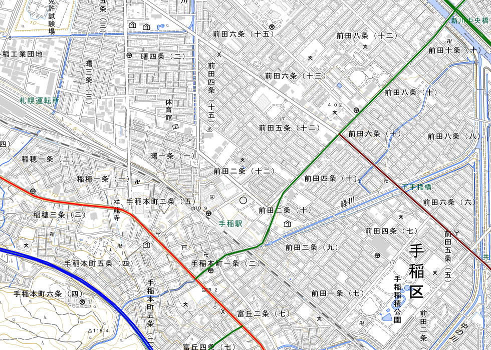 交通量調査対象路線図（手稲区周辺）