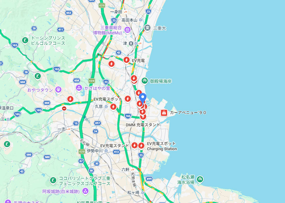 周辺の充電器・施設状況マップ