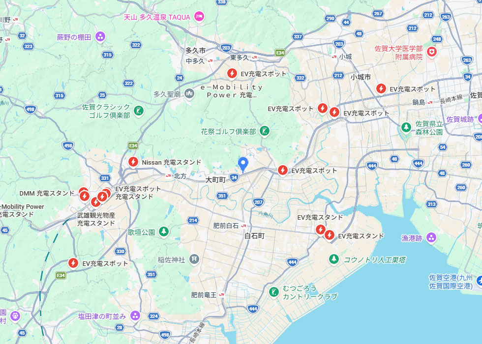 周辺の充電器・施設状況マップ