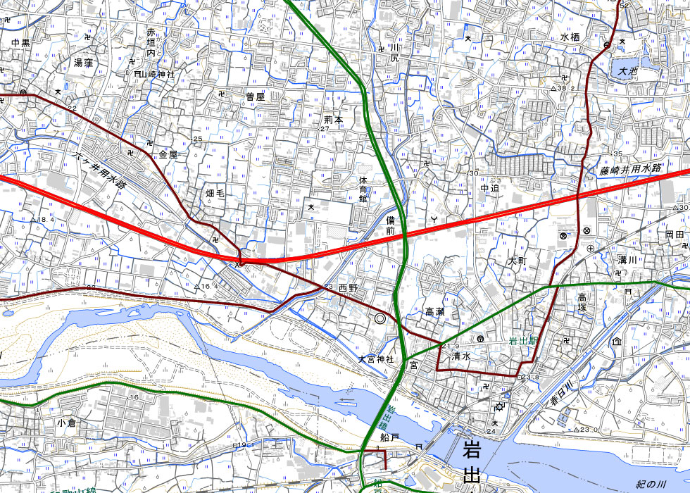 主要幹線道路の路線図