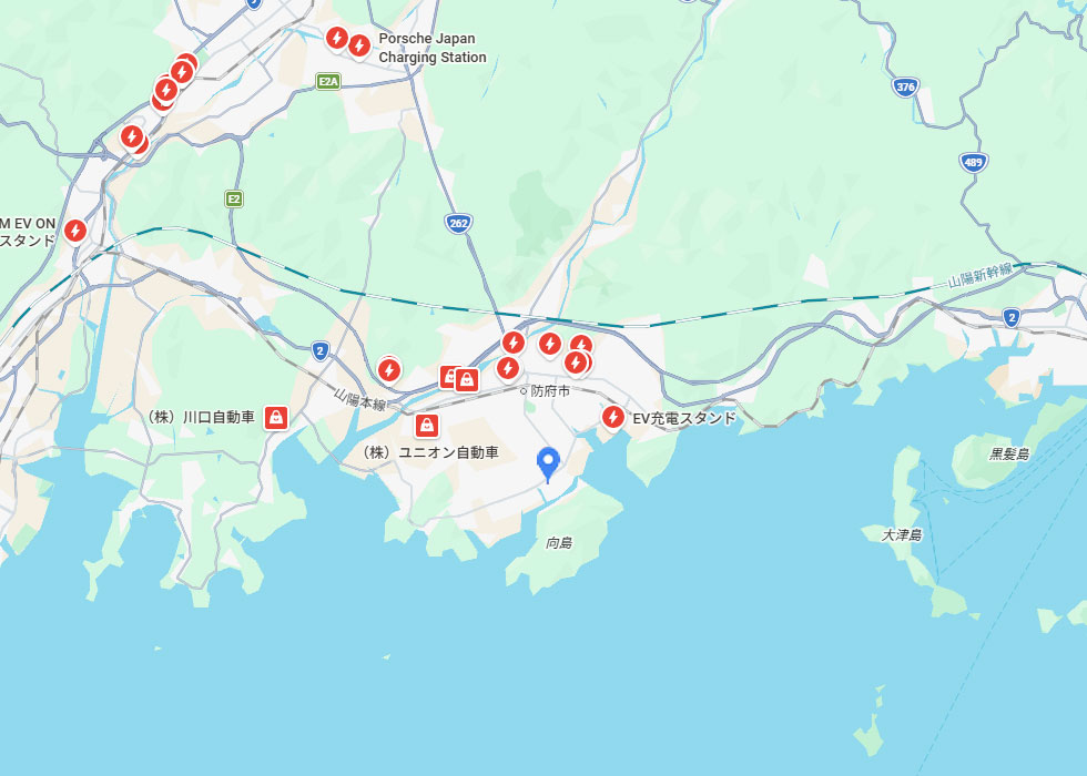 周辺の充電器・施設状況マップ