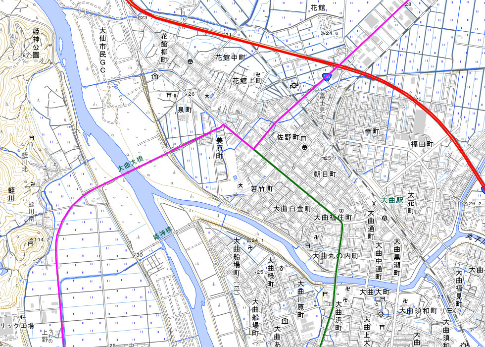 主要幹線道路の路線図