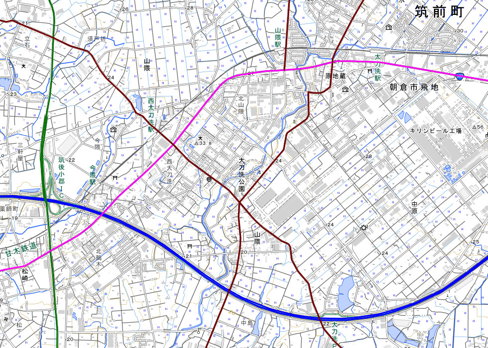 主要幹線道路の路線図