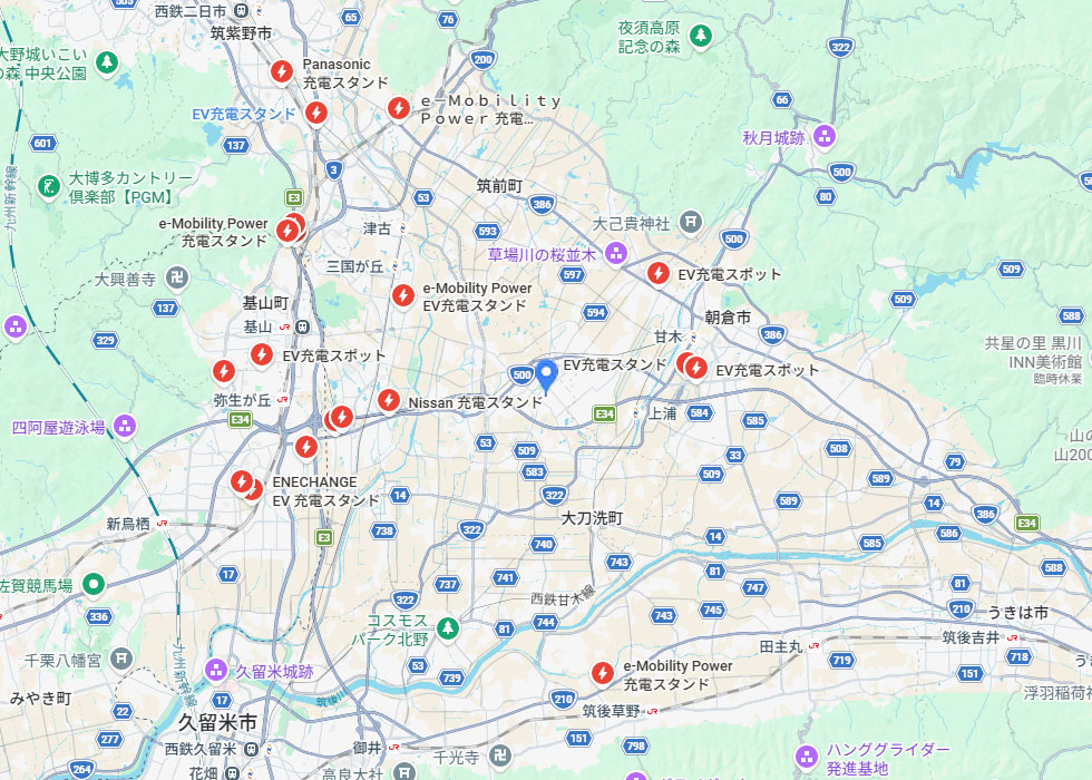 周辺の充電器・施設状況マップ