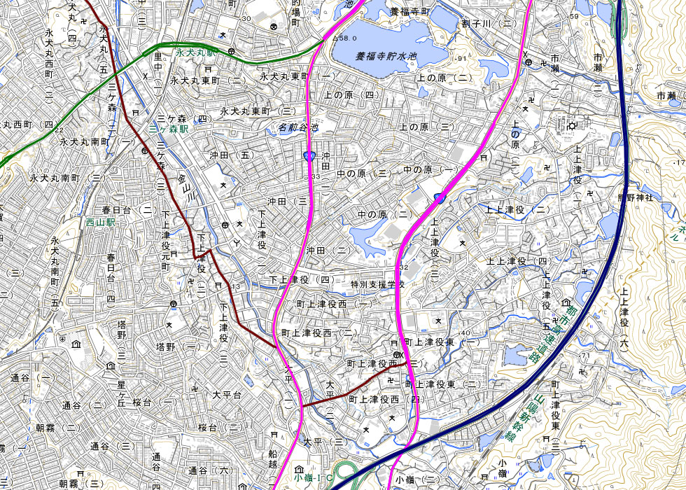 主要幹線道路の路線図