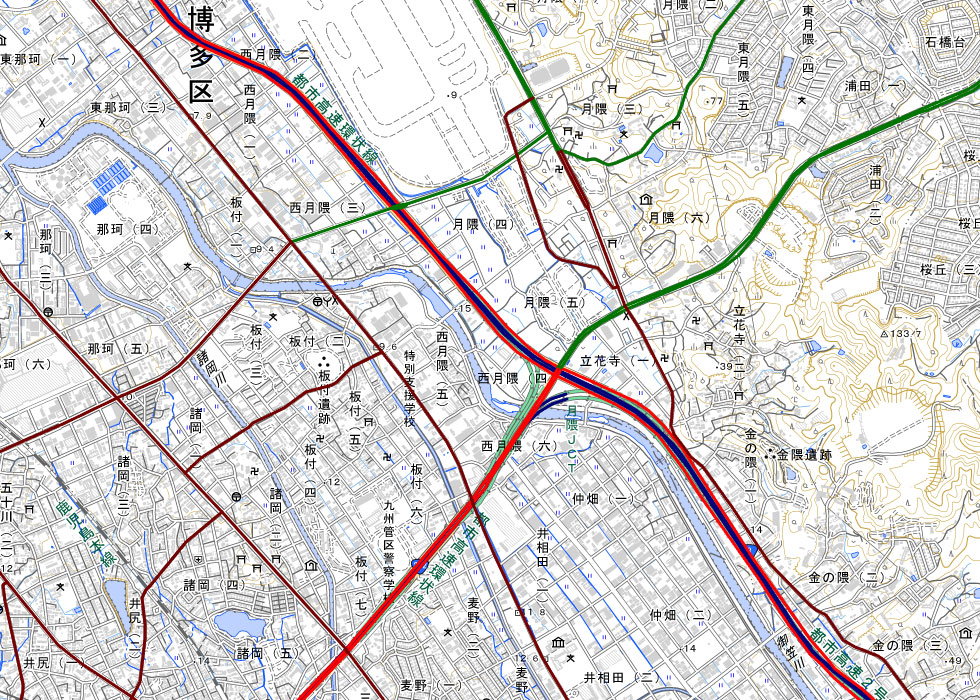 主要幹線道路の路線図