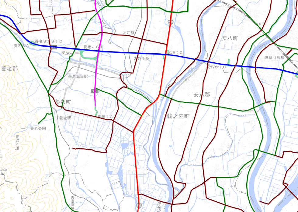交通量調査対象路線図
