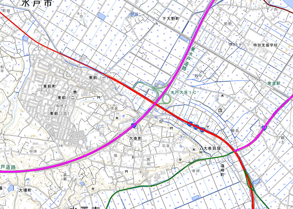 主要幹線道路の路線図