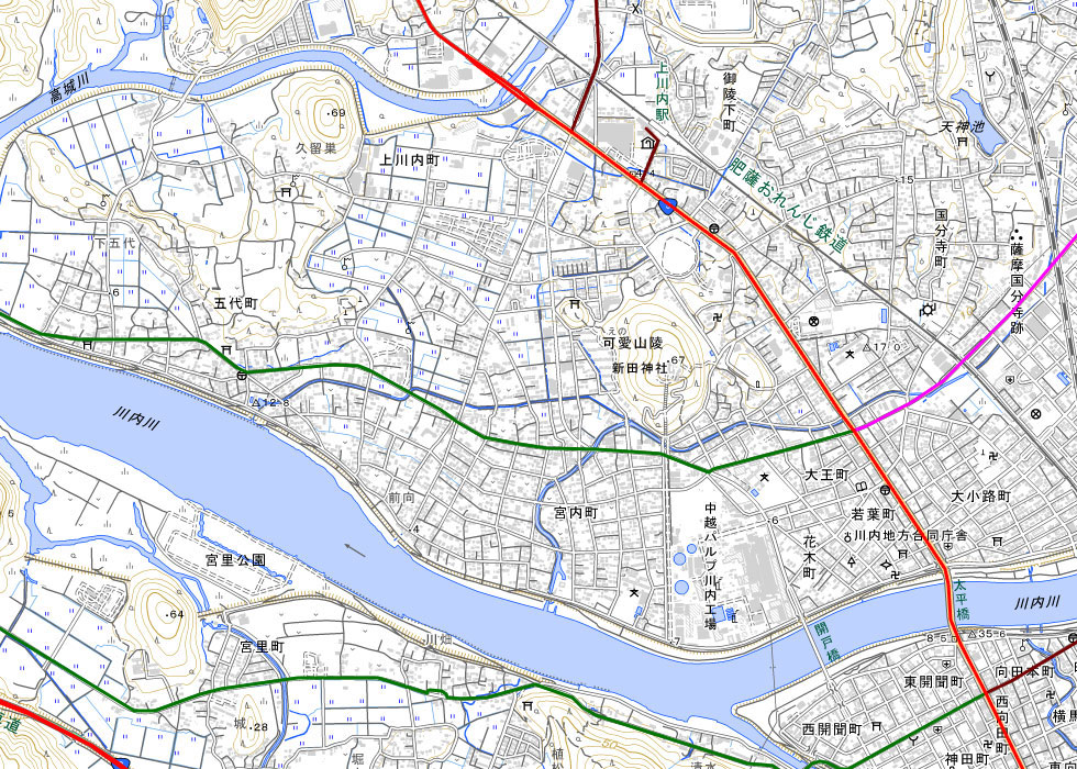 主要幹線道路の路線図