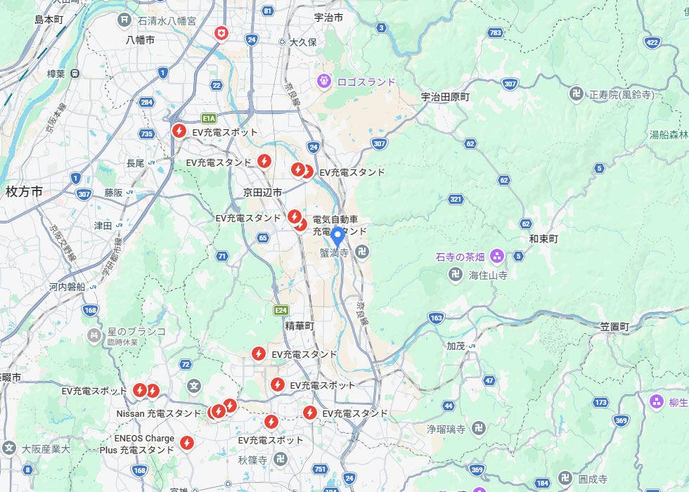 周辺の充電器・施設状況マップ