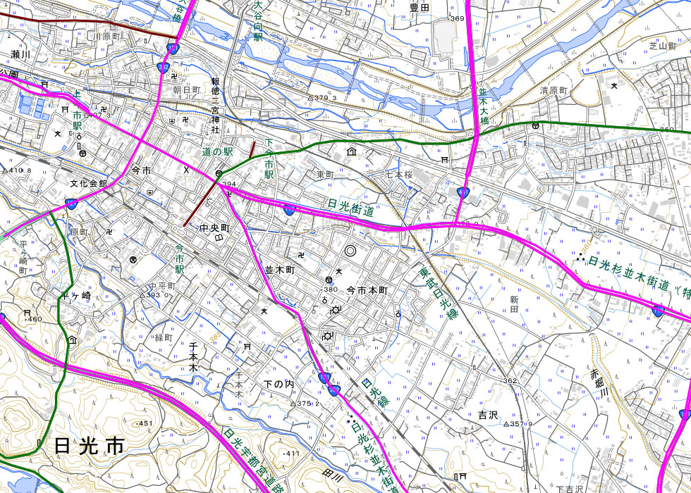主要幹線道路の路線図