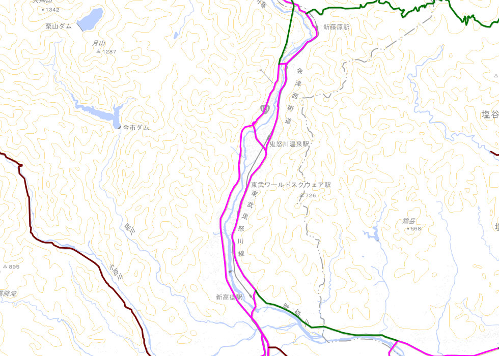 主要幹線道路の路線図