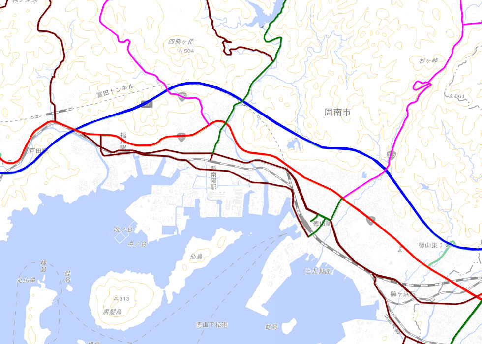 交通量調査対象路線図