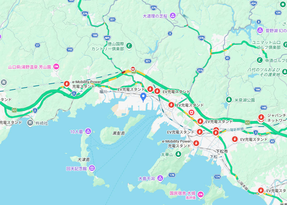 周辺の充電器・施設状況マップ