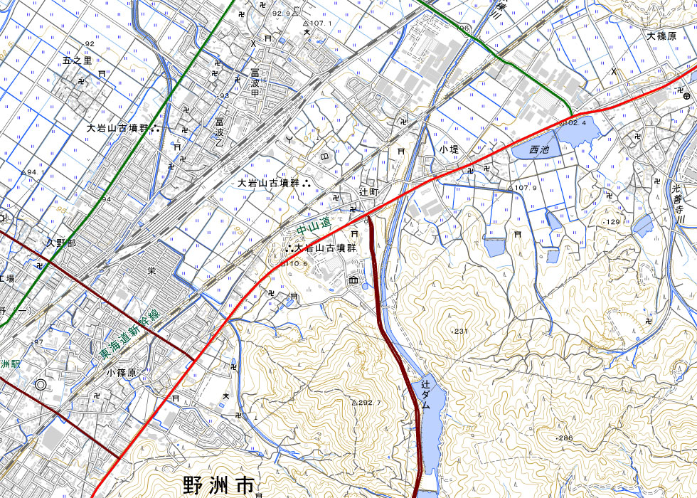 主要幹線道路の路線図