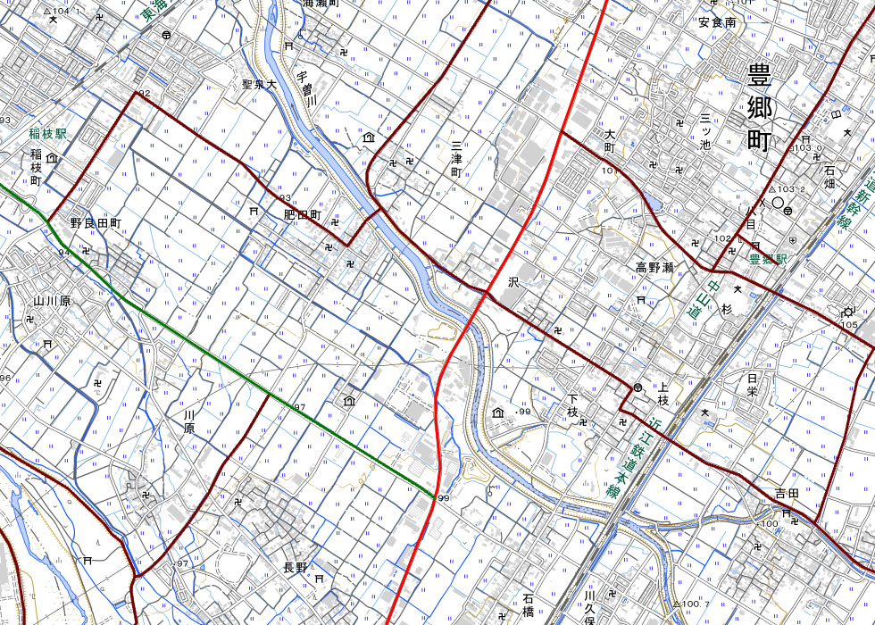主要幹線道路の路線図