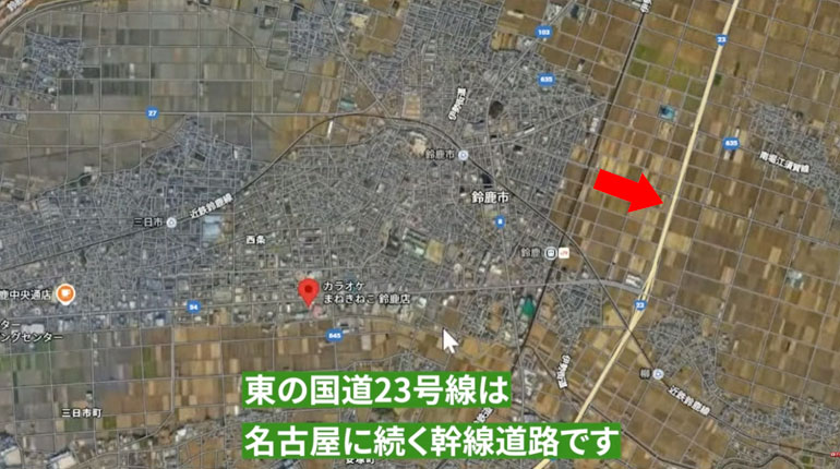 東の国道23号線は名古屋に続く幹線道路 周辺マップ