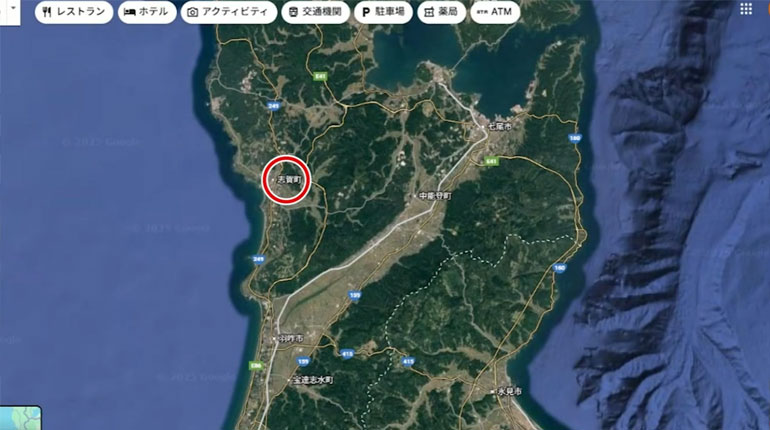 能登半島の地図（志賀町）