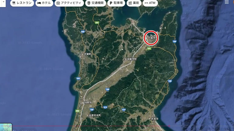 能登半島の地図（七尾市）