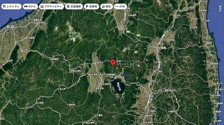 福島県の中での会津エリアの位置
