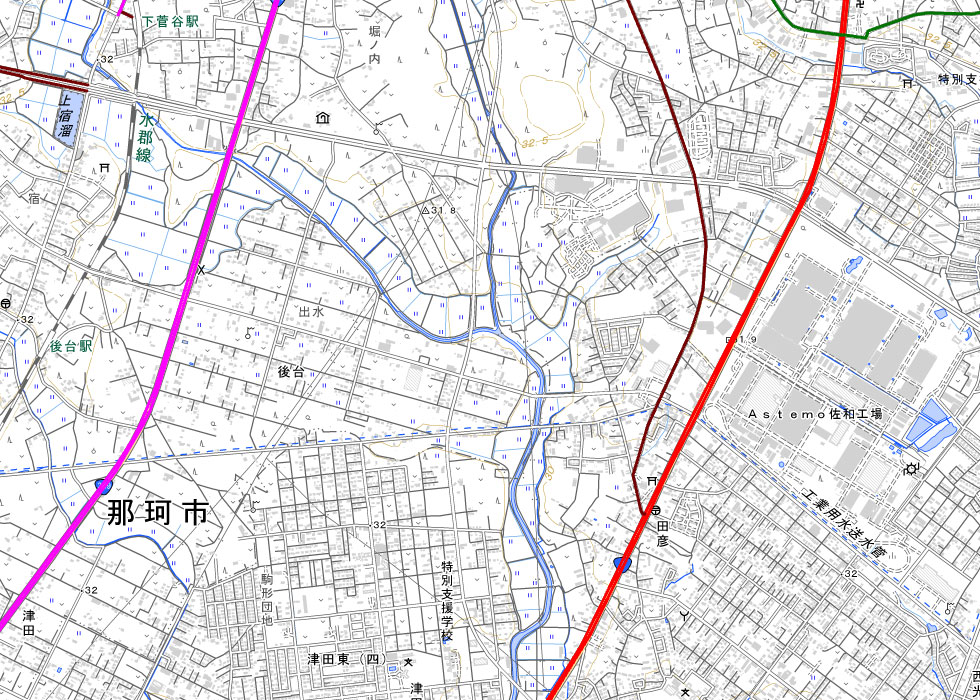 主要幹線道路の路線図