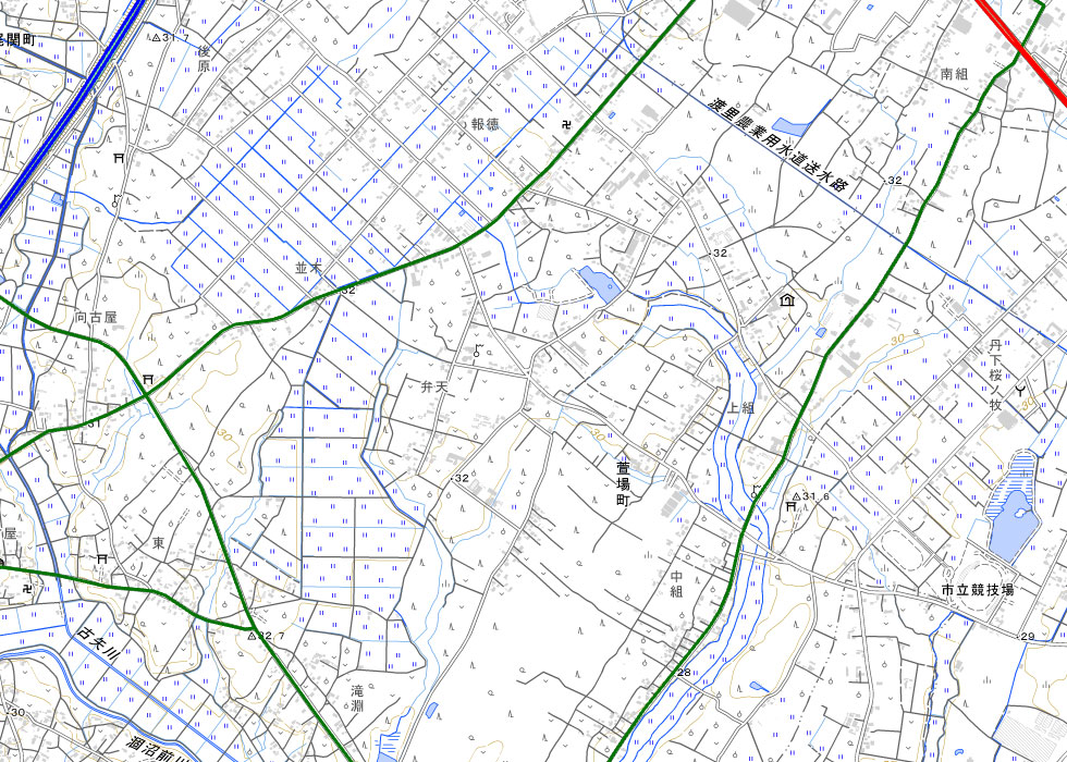 主要幹線道路の路線図