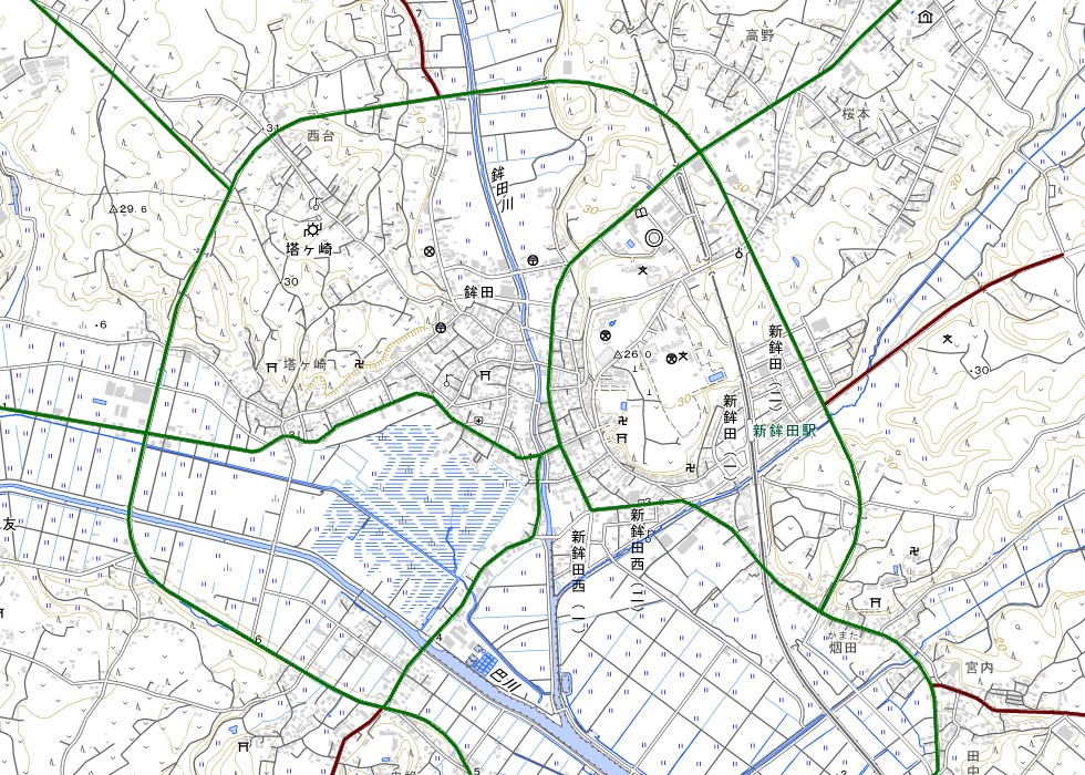 主要幹線道路の路線図
