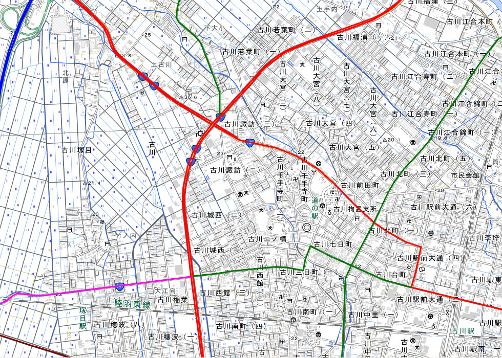 主要幹線道路の路線図