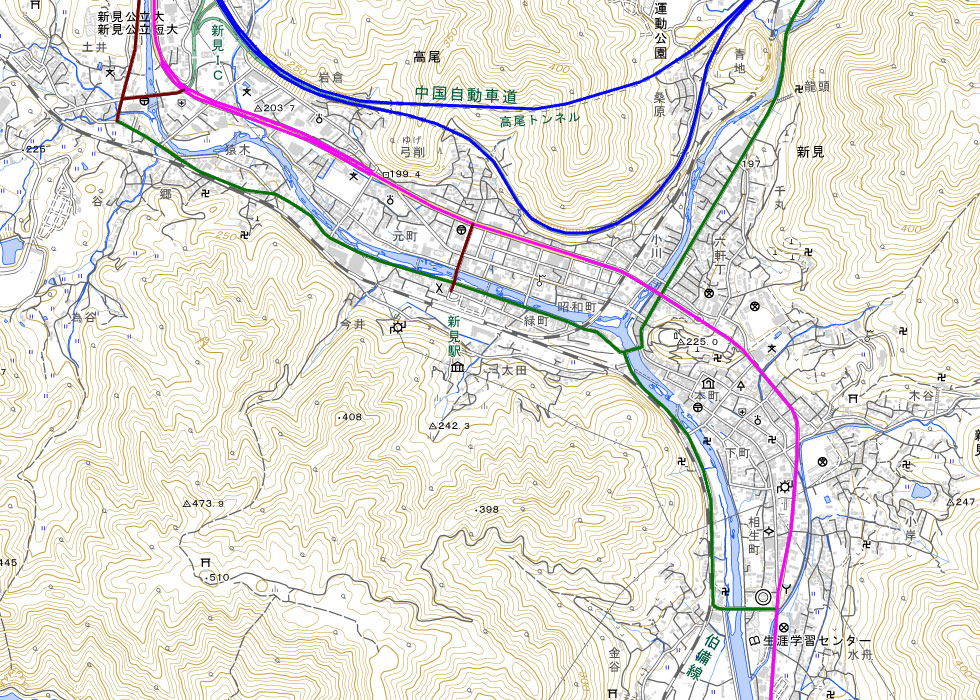 主要幹線道路の路線図