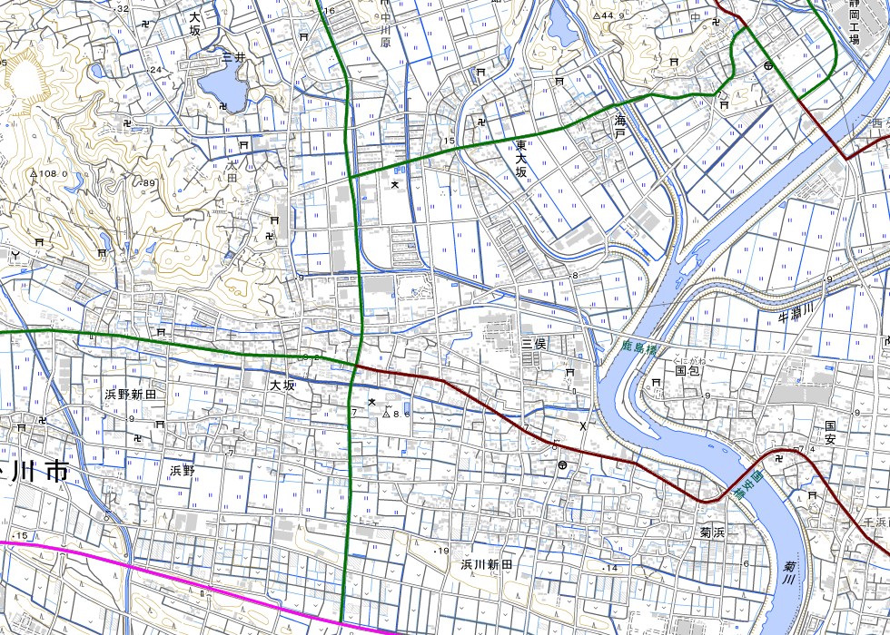 主要幹線道路の路線図
