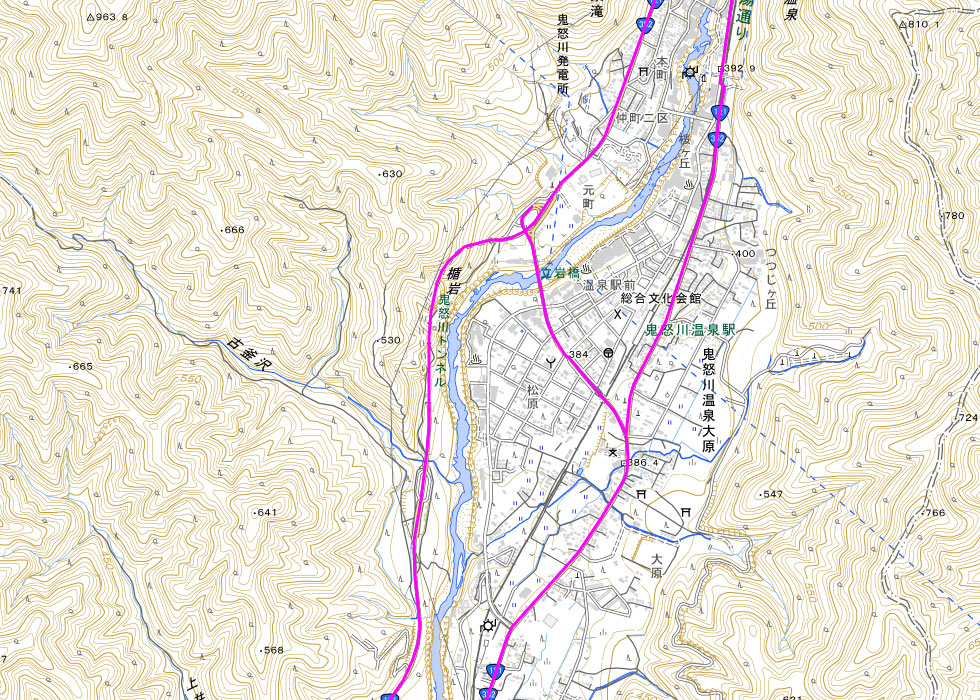 主要幹線道路の路線図