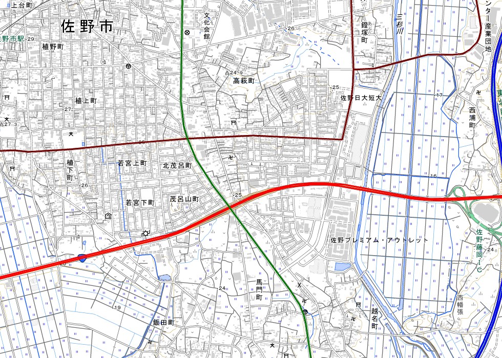 主要幹線道路の路線図