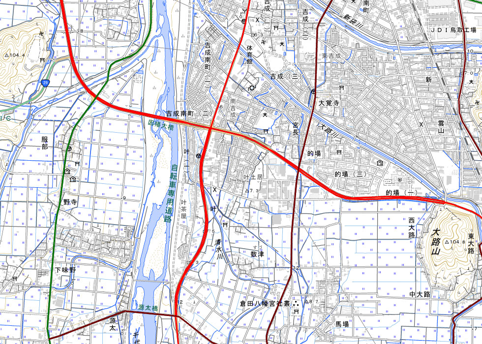 主要幹線道路の路線図